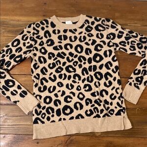 Leopard Print Sweater - Tan and Black Youth size S